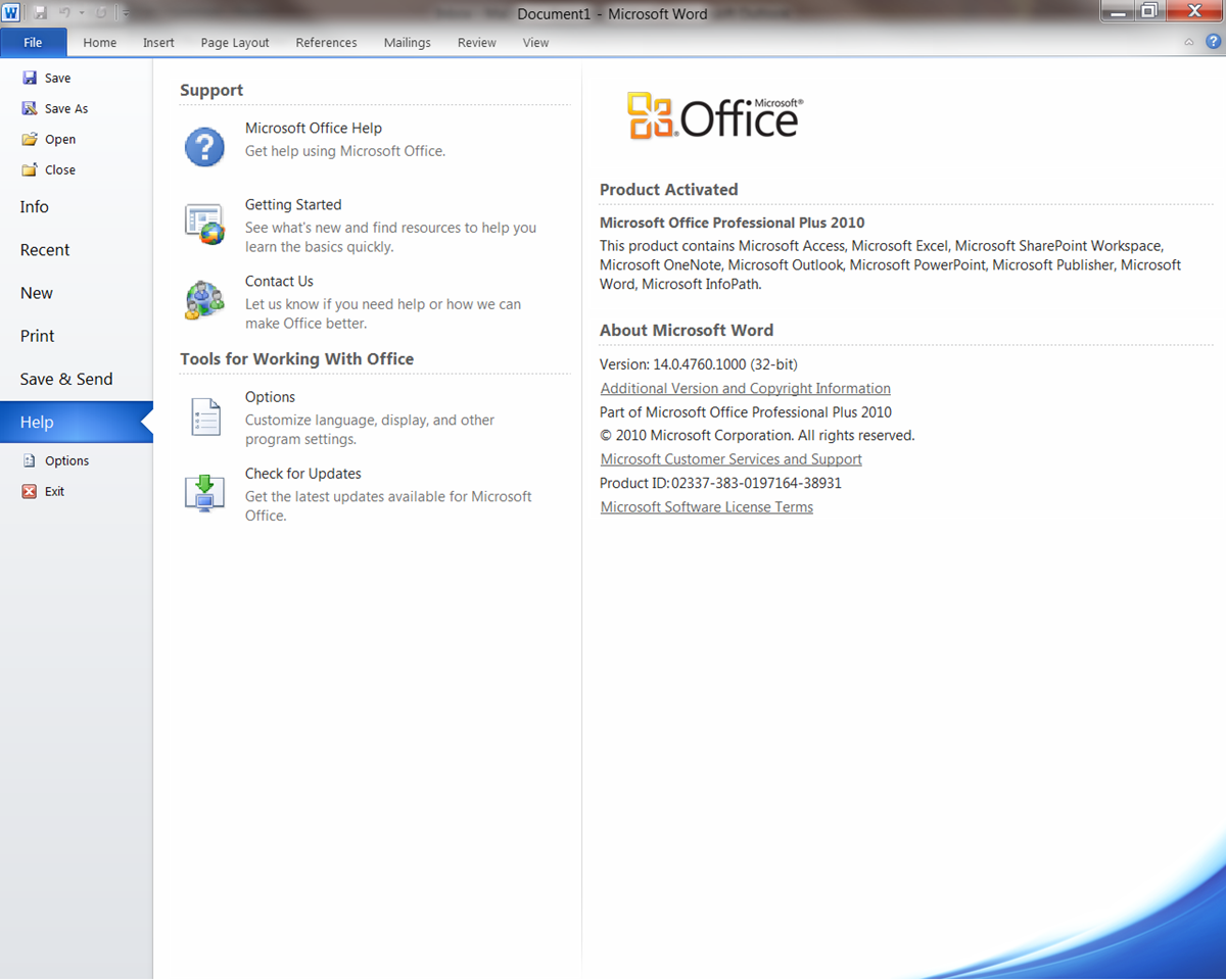 office 2010 activation keys